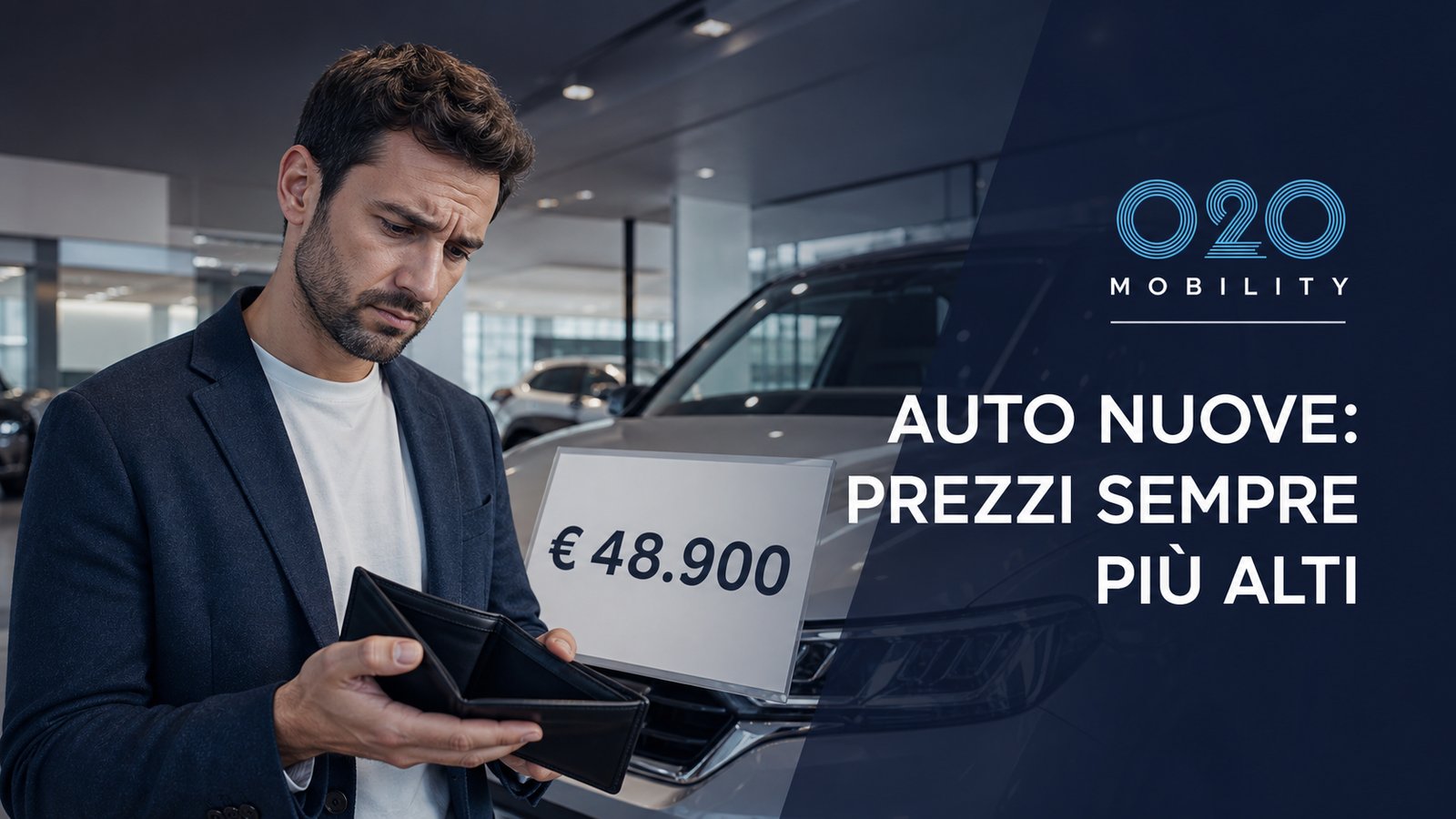 Automobilista preoccupato per il prezzo elevato di un’auto nuova in concessionaria